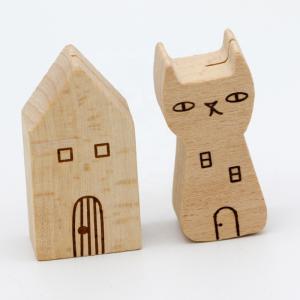 Laser Engraving Wooden Business Card Base Card Holder Animal Shape