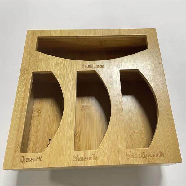 Aluminum Food Container 100% Natural Bamboo Ziplock Bag Storage Box with Cover