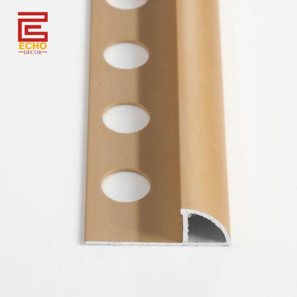Brass Gold Metal Pencil Tile End Trim Aluminium 6063 Tile Edge Trim For