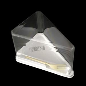Customizable Plastic Bakery Packaging Triangle Cake Box Transparent With Lid