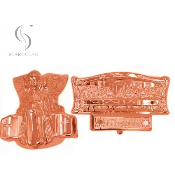 Custom Bronze Electroplated Plastic Material Coffin Parts Funeral Ornamentation