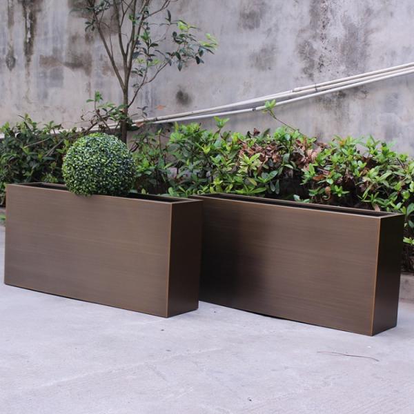 Black metal planters large outdoor rectangle flower pot for sale