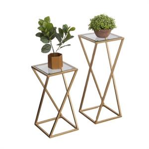 China Luxury Metal Flower Planter Stand Customized Gold Plant Stand Indoor on sale