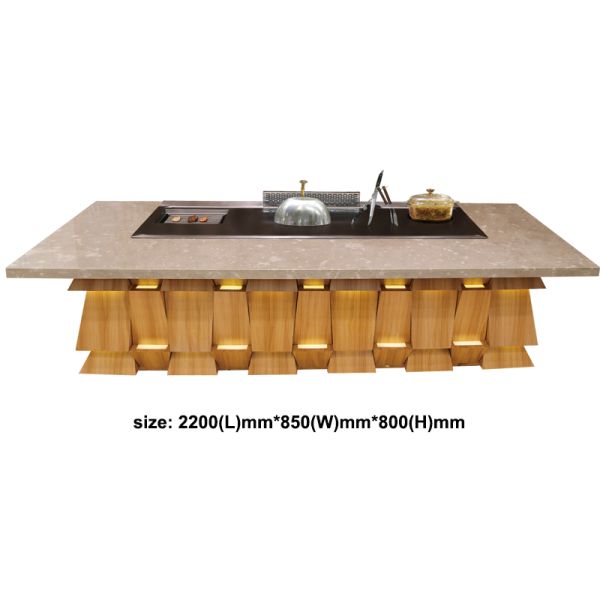 Commercial Teppanyaki Grill Table with 360*360mm Heating Area Continuous Operation for 15 Hours and Three-in-one Multifunctional Design