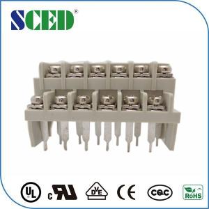 Spacing 7.62mm Barrier Terminal Block Grey Color 3 - 20P Number Of Contact Screw