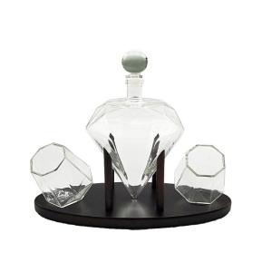 1000ml Diamond Shaped Glass Bottle With Wooden Frame