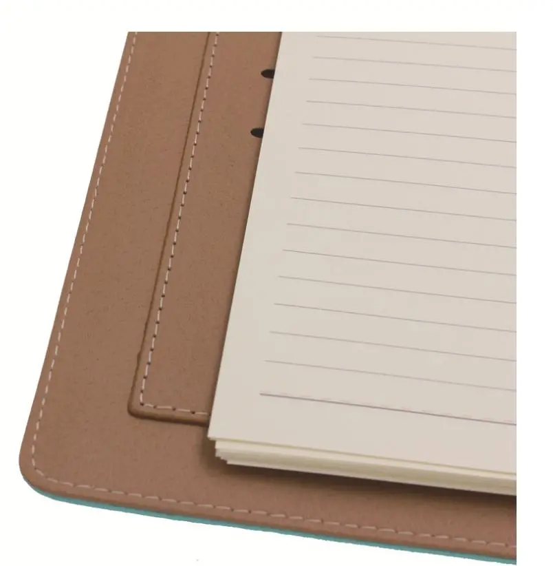 2mm Genuine Leather 3 Ring Binder Folders 100sheets Portfolio 80gsm