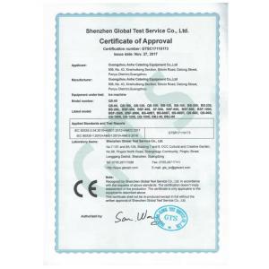Guangzhou Anhe Catering Equipment Co., Ltd. Certifications