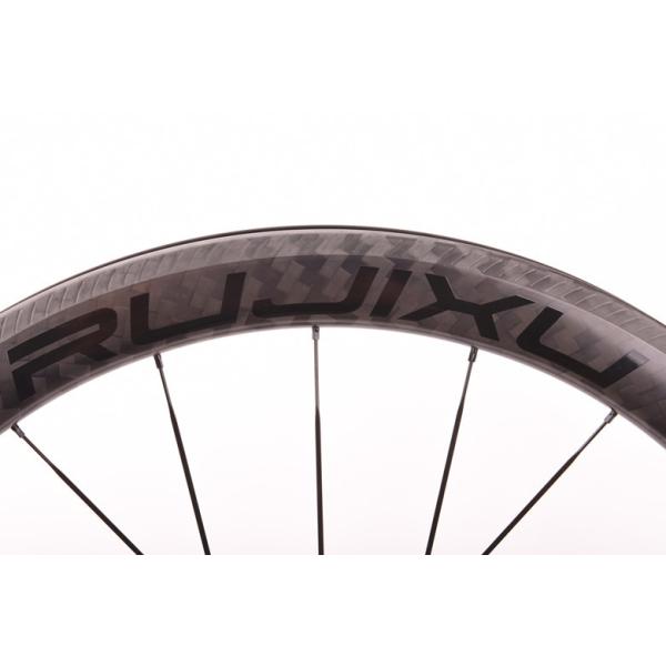 18 / 21 Spoke 700C Carbon Fiber Bicycle Wheelset Pillar Spokes Ceramic Bearing For Road Riding