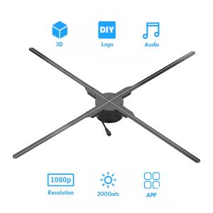 Floor Advertising Hd 3d Led Android Projector Led 3d 100cm Holographic Fan