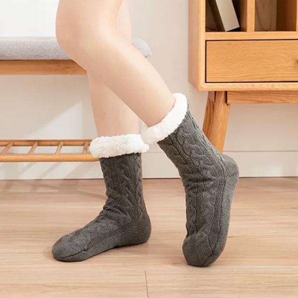 Breathable Winter Anti Slip Floor Socks Cozy Thick Fuzzy Socks With Grips