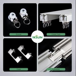 T5 Temper Aluminium Double Curtain Track With Screws Mount