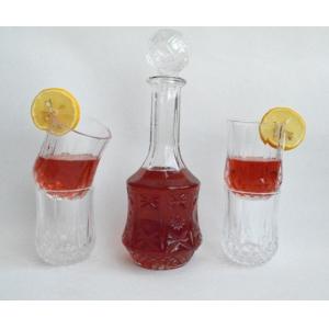Quality GLASS WINE DECANTER WITH 4 CUPS for sale