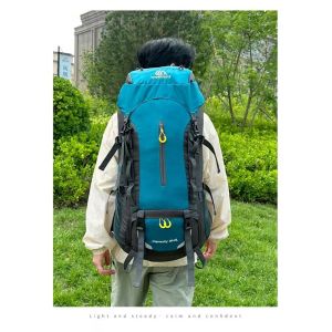 Unisex Hiking Backpack Geometric Letter Patterns Soft Zipper Multifunctional