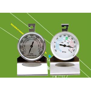 58mm  Diameter Hanging Oven Thermometer Stainless Steel Glass Lens Inside