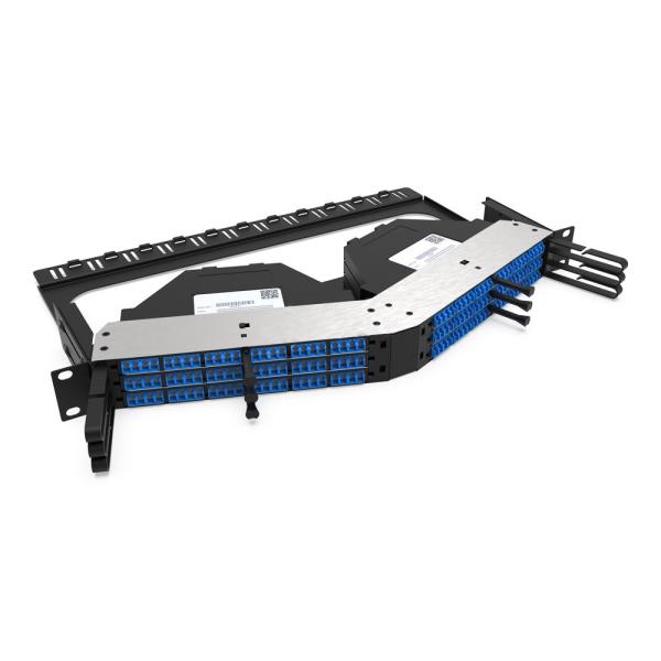 Rongbang RBTX-PP02 1U High Density Angled Frame Modular Panel 6 MPO/MTP to 144 LC Ports for Data Center Network