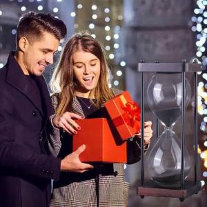 Creative Glass Hourglass Traditional Rectangle Coloured Sand Timers Free Sample