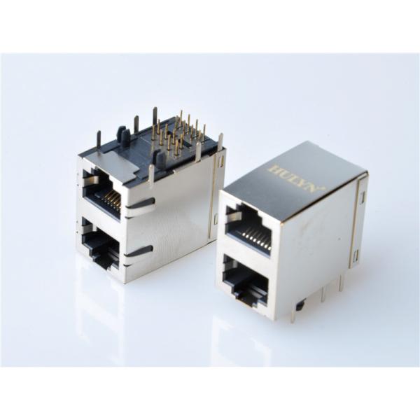 HULYN RJ45Jack, Shielded RJ45 Modular Jack Connector,with LEDs, 2x1 Ports,RJ45 connector LED