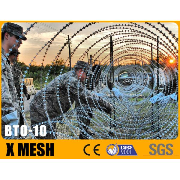 BTO 10 Type Razor Wire With Hot Galvanized High Grade Security For Military