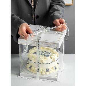 Transparent Custom Luxury Clear Tall Wedding Food Handmade OEM Square Plastic