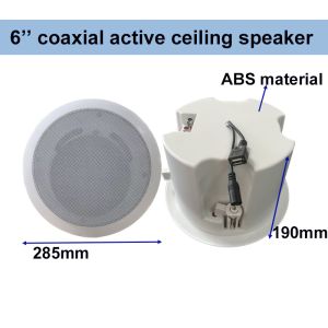 AC-306C Bluetooth USB 6 Inch Coaxial Active Speaker 2*30W 15V/2A ABS Ceiling