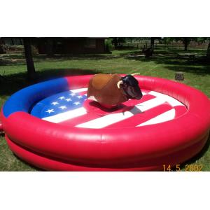 China Round Inflatable Mechanical Bull , PVC Tarpaulin Inflatable Mechanical Bull Ride Game on sale