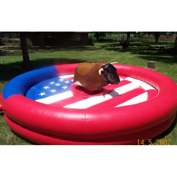Round Inflatable Mechanical Bull , PVC Tarpaulin Inflatable Mechanical Bull Ride