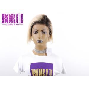 China Virgin Cuticle Aligned Hair , 1B / 613 Blonde Pixie Wig Brazilian Silky on sale