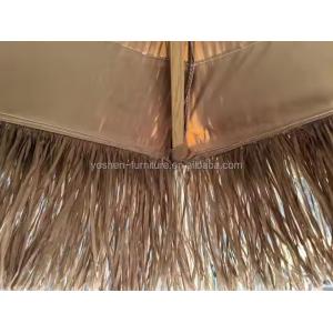 9 ft Synthetic Thatch Beach Umbrella 8 Ribs Plastic Thatched Tiki Umbrella Sand