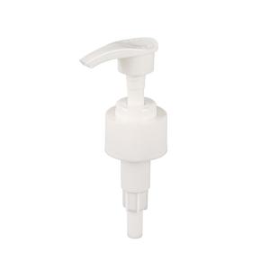 White Flat Strip Ribbed Rosette Plastic Lotion Pump 28/410 Screw Unlock Press