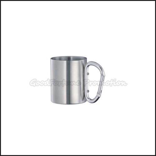 Buy Promotion printed logo carabiners stainless steel coffee sports mug water drink cup bottle at wholesale prices