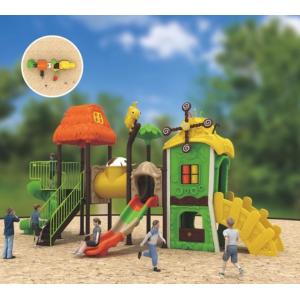 children's play equipment swings with tube slide and spiral slide