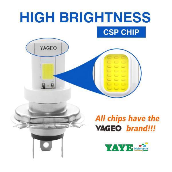 Motorcycle Headlight AC/DC 8-80V H4 HS1 BA20D H6 P15D H6M 18w 1800LM Ceramic Led Bulb