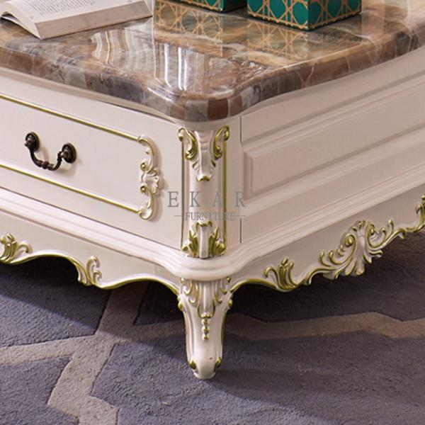 Marble Top Storage Living Room Wooden Coffee Table