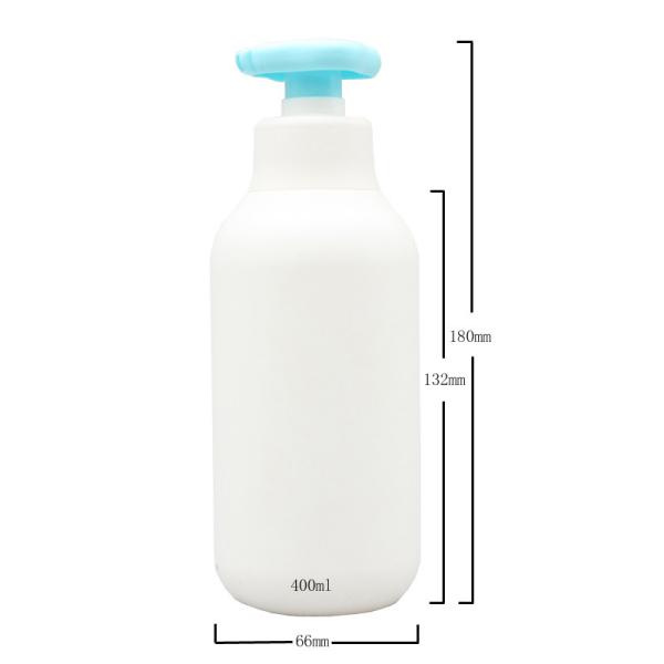 400ml Milky White Cylindrical HDPE Toiletries Baby Shampoo Bottle