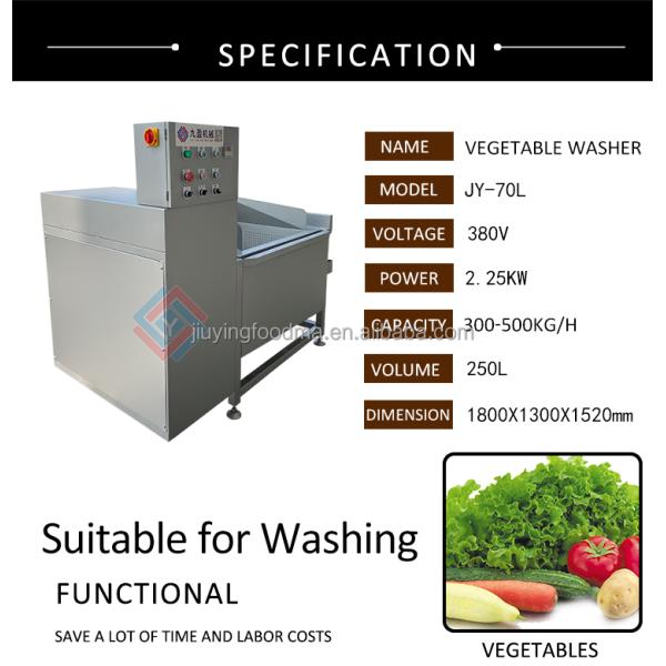 Jiuying 250L Single tank fruit and vegetable cleaning machine with full 304 stainless steel body