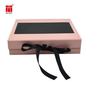Ribbon Bowtie Collapsible Cardboard Boxes , 150-450gsm 8x6x3 Shipping Boxes