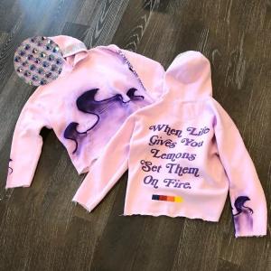 Custom Puff Printing Hoodies Flared Stacked Sweatsuits Mens Hoodie