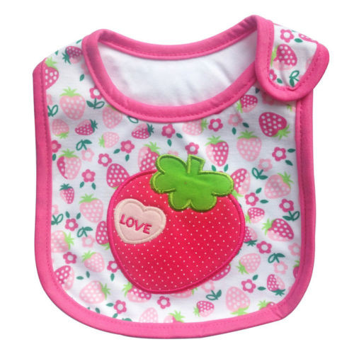 Buy Personalised Strawberry Newborn Baby Girl Bibs Anti Bacterial at wholesale prices