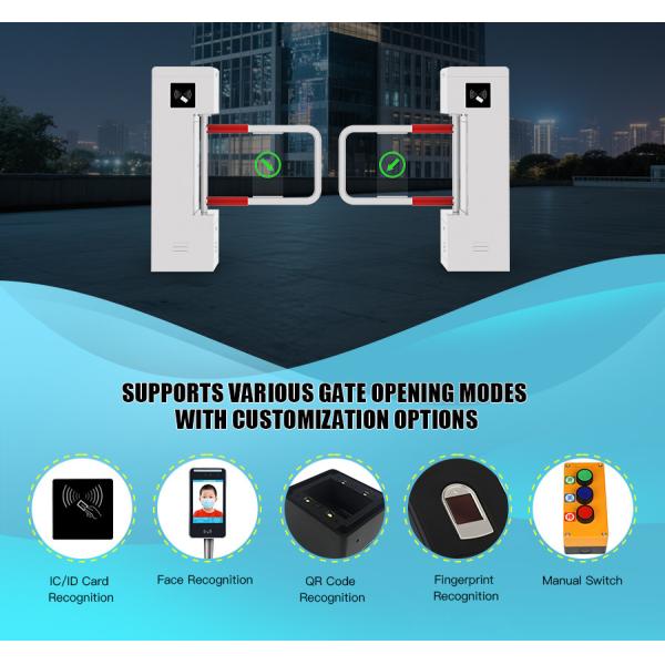 HCW Vertical Turnstile Gate with Facial Recognition Technology Compact Waist-High Design for 30-45 People/Minute Traffic