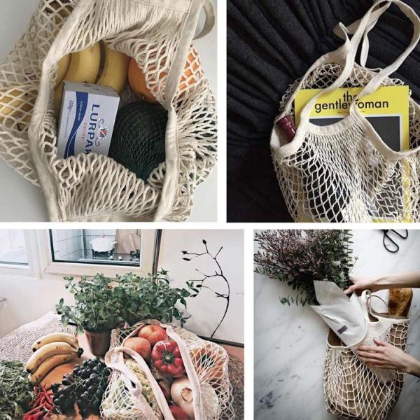 Washable 100pcs Cotton Mesh Tote Biodegradable Reusable Produce Bags