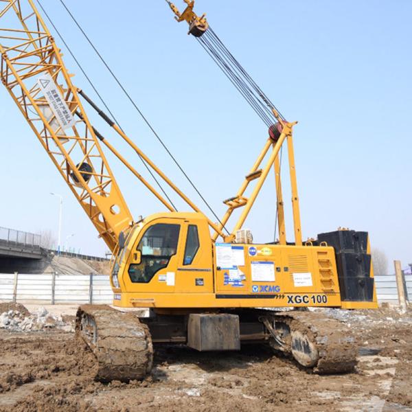 PLC Control 100ton Used Crawler Crane For Heavy Lifting And 1.2km/H Maximum