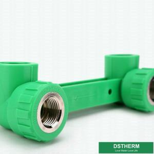 Welding Connection PPR Pipe Fittings Long Female Tee Elbow 20 - 160mm Size