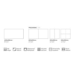 White Soft Glazed Porcelain Tile 600x1200mm AAA Grade Clay