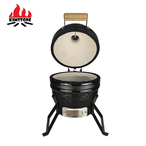 KIMSTONE Mini 13 Inch Ceramic Charcoal Grill Backyard Ceramic Casual Kamado Griller Machine