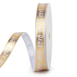 China Factory Wholesale Custom Printed Christmas Ribbon Roll Polyester