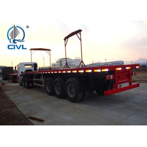 CIVL Loading Construction Machines Hydraulic Flatbed Semi Trailers 3 Axles 80