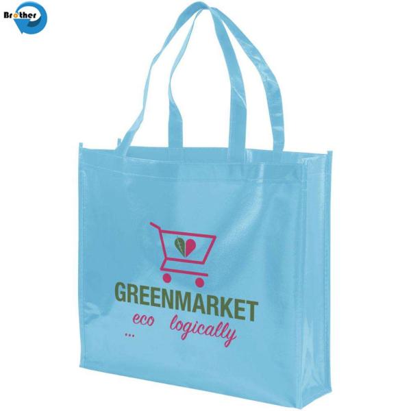 Low MOQ Cheap Price Promotional Customized Colors Eco Tote PLA Non-Woven Shopping Bag, Recyclable PP Non Woven Bags