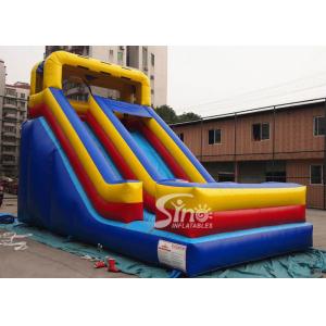 Outdoor 17' high front load kids inflatable dry slide with stoper in the end