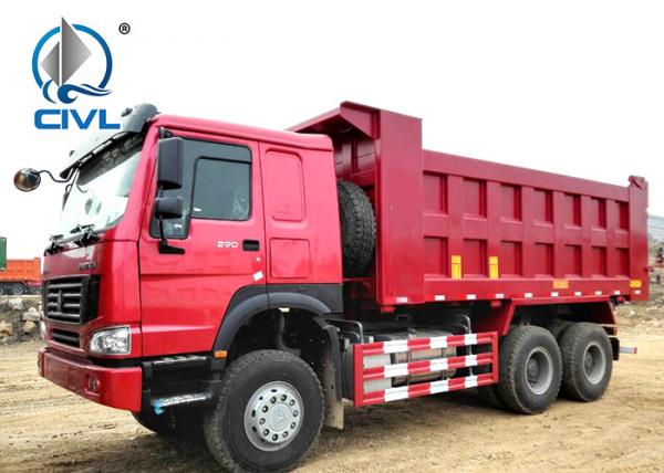 Buy new Howo 371 Hp Tipper Truck Euro2 Heavy Duty Dump Truck HW76 Cabin engine euroII Red color at wholesale prices
